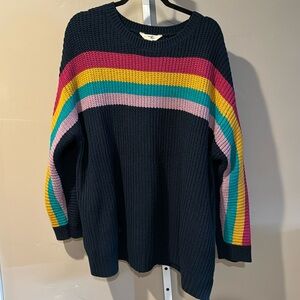 Knit Women’s Color Block Sweater. 2X